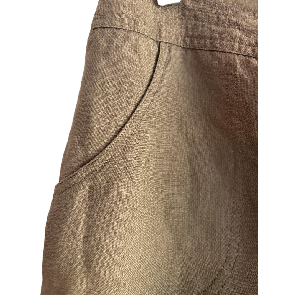Coldwater Creek Capri Womens Size P6 Brown Linen Rayon Drawstring Casual Relaxed - Picture 6 of 12